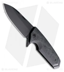 Hogue Knives EX02 Spear Point Flipper Black/Gray GMascus (3.75" Plain) 34219