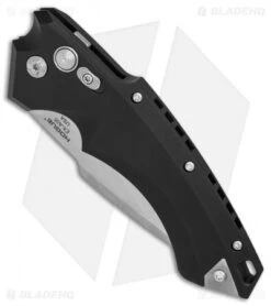 Hogue Knives EX-A05 Spear Point Automatic Knife Black (4" Stonewash) 34510 -Knives Shop Hogue Auto Black Spear Point plain BHQ 80665 er spine