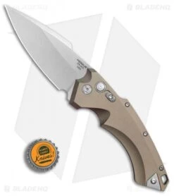 Hogue Knives EX-A05 Spear Point Automatic Knife FDE (4" Stonewash) 34514 -Knives Shop Hogue Auto FDE Spear Point plain BHQ 80667 er bottlecap