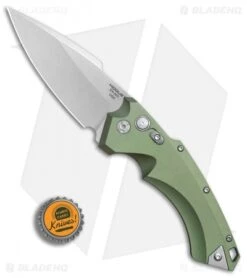 Hogue Knives EX-A05 Spear Point Automatic Knife OD Green (4" Stonewash) 34511 -Knives Shop Hogue Auto OD Green Spear Point Plain BHQ 80666 er bottlecap