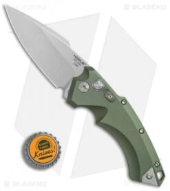 Hogue Knives EX-A05 Spear Point Automatic Knife OD Green (3.5" Stonewash) 34531 -Knives Shop Hogue Auto OD Green spear point tumble BHQ 80669 er bottlecap