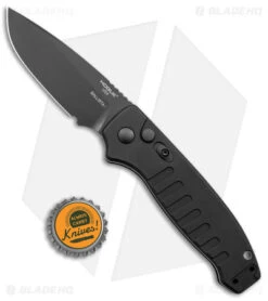 Hogue Ballista Drop Point Automatic Knife Matte Black (3.5" Black) 64130 -Knives Shop Hogue Ballista Auto Matte Black DP Black BHQ 140239 jr bottlecap