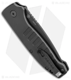 Hogue Ballista Drop Point Automatic Knife Matte Black (3.5" Black) 64130 -Knives Shop Hogue Ballista Auto Matte Black DP Black BHQ 140239 jr side