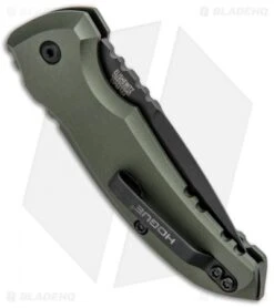Hogue Knives A01 Microswitch Automatic Knife OD Green (2.6" Black) 24111 -Knives Shop Hogue Knives A01 Microswitch Auto OD Green Black 24111 BHQ 95382 jr side