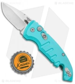 Hogue Knives CA Legal A01 Microswitch Automatic Knife Teal (1.8" Stonewash) -Knives Shop Hogue Knives CA Legal A01 Microswitch Auto Teal SW 24123 BHQ 79828 jr bottlecap