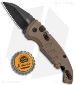 Hogue Knives CA Legal A01 Microswitch Wharncliffe Auto Knife FDE (1.8" Black) -Knives Shop Hogue Knives CA Legal A01 Microswitch Wharncliffe FDE Black BHQ 79826 jr bottlecap