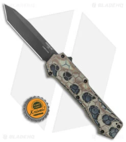 Hogue Knives Compound Tanto OTF Automatic Knife Dark Earth G-Mascus (3.5" Black) -Knives Shop Hogue Knives Compound OTF Tanto Auto Dark Earth G Mascus Black BHQ 93912 jr bottlecap