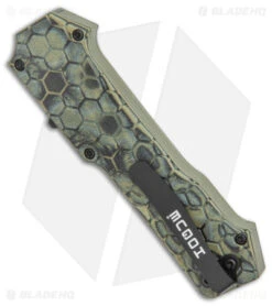 Hogue Knives Compound Tanto OTF Automatic Knife Green G-Mascus (3.5" Black) -Knives Shop Hogue Knives Compound OTF Tanto Auto Green G Mascus Black BHQ 93913 jr side