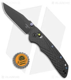 Hogue Knives Deka Clip Point Knife Black Carbon Fiber (3.25" Black DLC 20CV) -Knives Shop Hogue Knives Deka CP CF Black BHQ 176981 jr bottlecap