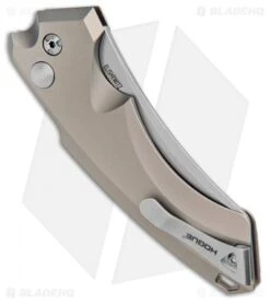 Hogue Knives EX-A05 Wharncliffe Automatic Knife FDE (4" Stonewash) 34504 -Knives Shop Hogue Knives EX A05 Wharncliffe 4in Auto FDE SW 34504 BHQ 100446 jr side