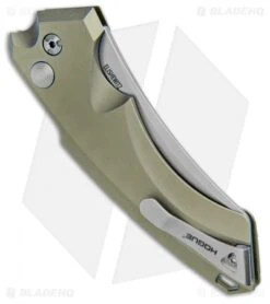 Hogue Knives EX-A05 Wharncliffe Automatic Knife OD Green (4" Stonewash) 34501 -Knives Shop Hogue Knives EX A05 Wharncliffe 4in Auto OD Green SW 34501 BHQ 100445 jr side