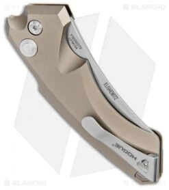 Hogue Knives EX-A05 Wharncliffe Automatic Knife FDE (3.5" Stonewash) 34524 -Knives Shop Hogue Knives EX A05 Wharncliffe Auto FDE SW 34524 BHQ 100449 jr side