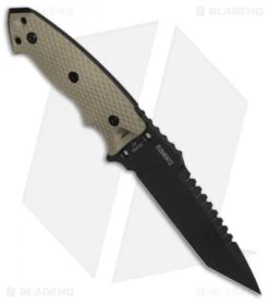 Hogue Knives EX-F01 Tactical Tanto Fixed Blade FDE G-10 (5.5" Black) 35127 -Knives Shop Hogue Knives EX F01 Tactical Tanto FDE G10 black BHQ 82397 er side
