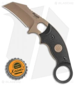 Hogue Knives EX-F03 Hawkbill Karambit Knife Tactical Black (2.25" FDE) 37320 -Knives Shop Hogue Knives EX F03 Hawkbill Karambit Knife Emperor Scorpion 2.25 FDE 37320 BHQ 118613 LS Bottlecap