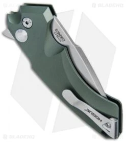 Hogue Knives X5 Spear Point Flipper Knife Green (3.5" Stonewash) 34571 -Knives Shop Hogue Knives X 5 SP Flipper OD Green SW 3.5 34571 BHQ 81370 jr side