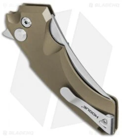 Hogue Knives X5 Wharncliffe Flipper Knife FDE (3.5" Stonewash) 34564 -Knives Shop Hogue Knives X 5 Wharncliffe Flipper FDE SW 3.5in 34564 BHQ 81369 jr side