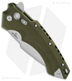 Hogue Knives X5 Spear Point Flipper Knife OD Green (4" Stonewash) 34551 -Knives Shop Hogue Knives X5 Spear Point Flipper OD Green SW BHQ 81366 er spine