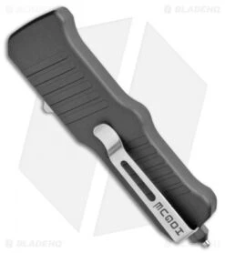 Hogue Mini Incursion D/E OTF Automatic Knife Black Aluminum (3" Tumble) 54070 -Knives Shop Hogue Mini Incursion DE OTF Auto Black Alum Tumble 54070 EXLKRL BHQ 108438 jr side