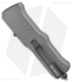 Hogue Mini Incursion D/E OTF Automatic Knife Gray Aluminum (3" Black) 54072 -Knives Shop Hogue Mini Incursion DE OTF Auto Gray Alum Black 54072 EXLKRL BHQ 108440 jr side