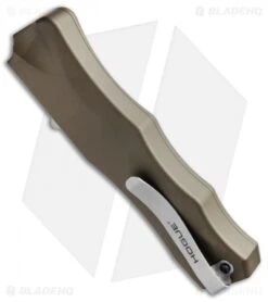 Hogue Knives OTF Automatic Knife Flat Dark Earth (3.375" Stonewash) 34013 -Knives Shop Hogue OTF Dark Earth SW 34013 EXLMGE BHQ 51246 jr side 3