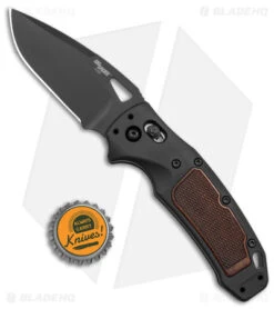 Hogue Sig K320 Classic AXG Drop Point Knife Black Aluminum + Walnut (3.5" Black) -Knives Shop Hogue Sig K320 Classic AXG DP Black Aluminum Walnut Black BHQ 140232 jr bottlecap