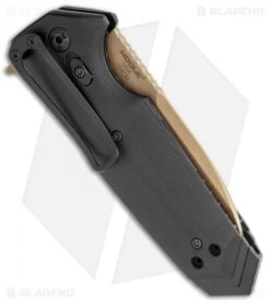 Hogue Sig Sauer EX-02 Spear Point Flipper Knife Black G-10 (3.75" FDE) -Knives Shop Hogue Sig Sauer EX 02 SP Flipper Black G 10 FDE BHQ 82359 jr side