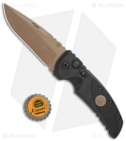 Hogue Sig Sauer EX-A01 Automatic Knife Black G-10 (3.5" FDE) 36130 -Knives Shop Hogue Sig Sauer EX A01 Auto black G 10 FDE BHQ 84594 jr bottlecap