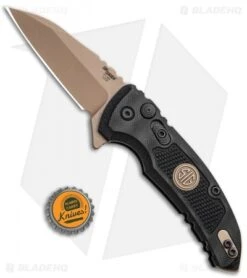 Hogue Sig Sauer X1 Microflip Wharncliffe Flipper Knife Black G-10 (2.6" FDE) -Knives Shop Hogue Sig Sauer X1 Microflip Wharncliffe Flipper Knife Black G 10 FDE BHQ 102932 kp jr bottlecap
