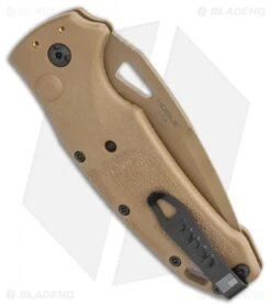Hogue SIG K320A Automatic Knife Coyote Polymer Drop Point (3.5" Tan Serr) -Knives Shop Hogue Sig k320A Automatic Knife Coyote Polymer DP Ser 3.5 Tan 36333 BHQ 117426 LS Side