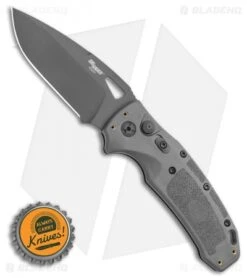 Hogue Sig K320A Tactical Automatic Knife Grey Polymer DP (3.5 Black) -Knives Shop Hogue Sig k320A Tactical Automatic Knife Grey Polymer DP 3.5 Black BHQ 117425 LS Bottlecap