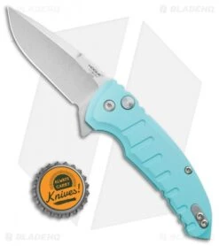 Hogue X1 Microflip Flipper Knife Matte Aquamarine (2.6" Stonewash) 24173 -Knives Shop Hogue X1 Microflip Plunge Matte Aqua Blue SW HO24173 BHQ 73372 jr bottlecap