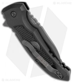 Hogue X1 Microflip Wharncliffe Flipper Knife Black Sig Medallion (2.6" Gray) -Knives Shop Hogue X1 Microflip Wharncliffe Blakc Sig Medallion Gray 16162 BHQ 100452 jr side