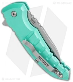 Hogue X1 Microflip Wharncliffe Flipper Knife Matte Aqua (2.6" SW) 24163 -Knives Shop Hogue X1 Microflip Wharncliffe Flipper Matte Aqua SW BHQ 82724 jr side