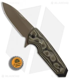 Hogue Sig Sauer EX-02 Spear Point Flipper Knife Green G-Mascus (3.75" FDE) -Knives Shop Sig Ex 02 Sig Folder Spear BHQ 82358 er bottlecap