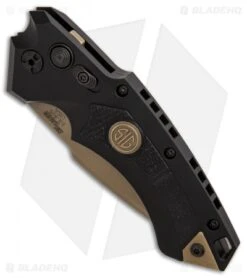 Hogue Sig Sauer EX-A05 Spear Point Automatic Knife Black (3.5" FDE) 36530 -Knives Shop Sig Knives EX A05 Spear Point FDE SW BHQ 84600 er spine