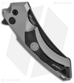 Hogue Sig Sauer X5 Wharncliffe Flipper Knife Gray (4" Black) 36542 -Knives Shop Sig X5 CPM154 Wharn 36542 BHQ 82362 jr side