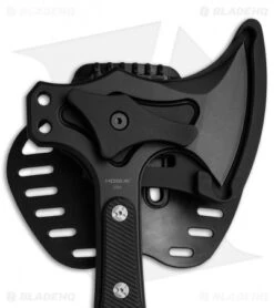 Hogue Knives 14" EX-T01 Tomahawk Axe Black G-10 -Knives Shop hogue knives 14in ex t01 tomahawk axe black 35779 ex t01 BHQ 37158 er sheath closeup